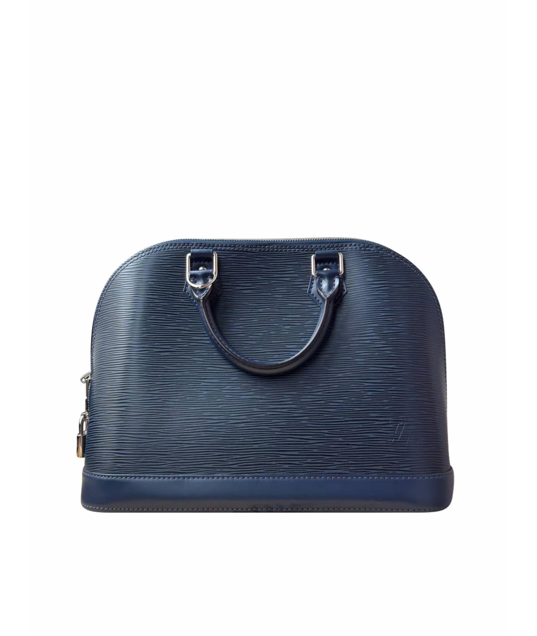 LOUIS VUITTON Темно-синяя кожаная сумка с короткими ручками, фото 1