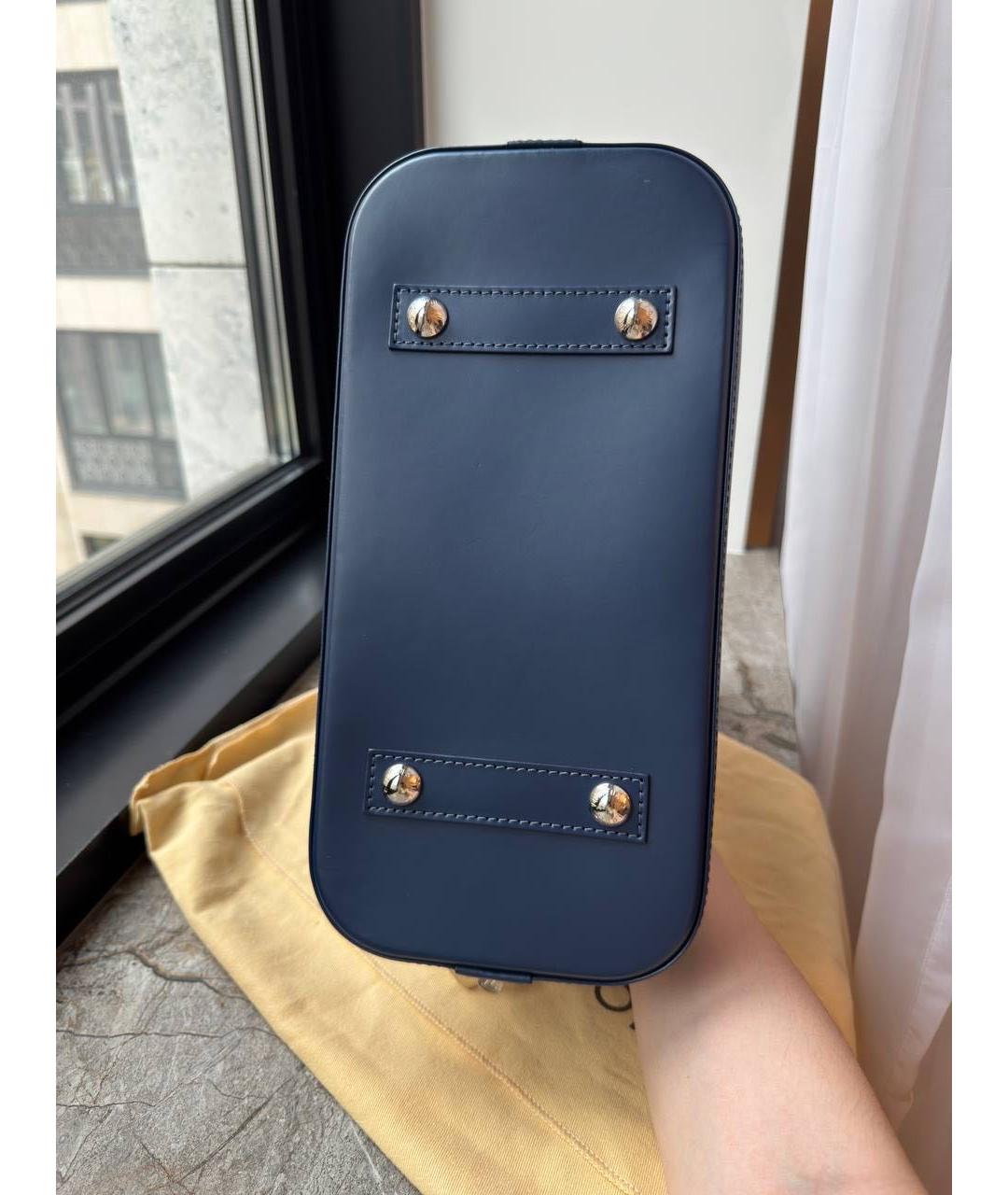 LOUIS VUITTON Темно-синяя кожаная сумка с короткими ручками, фото 5