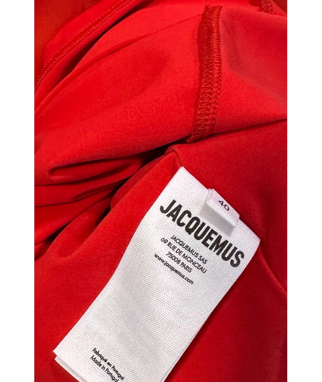 JACQUEMUS Красное полиэстеровое вечернее платье, фото 4