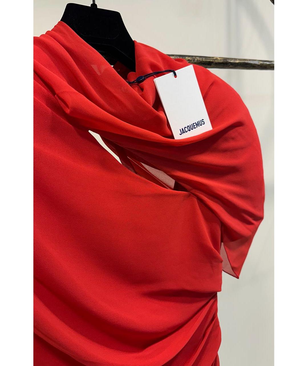 JACQUEMUS Красное полиэстеровое вечернее платье, фото 3