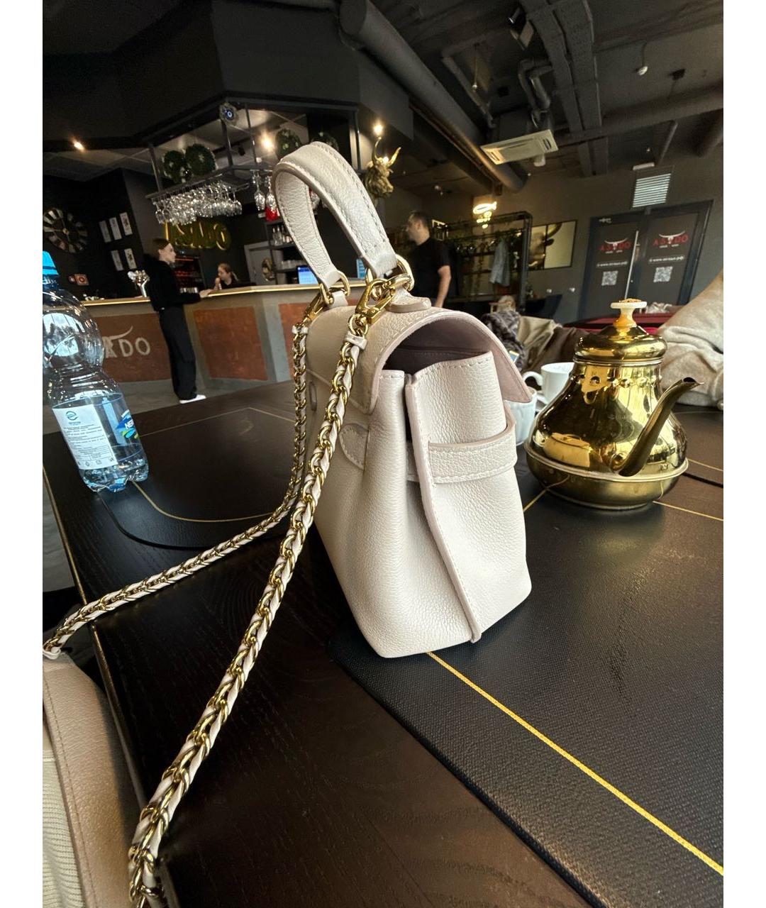 LOUIS VUITTON Бежевая кожаная сумка через плечо, фото 2