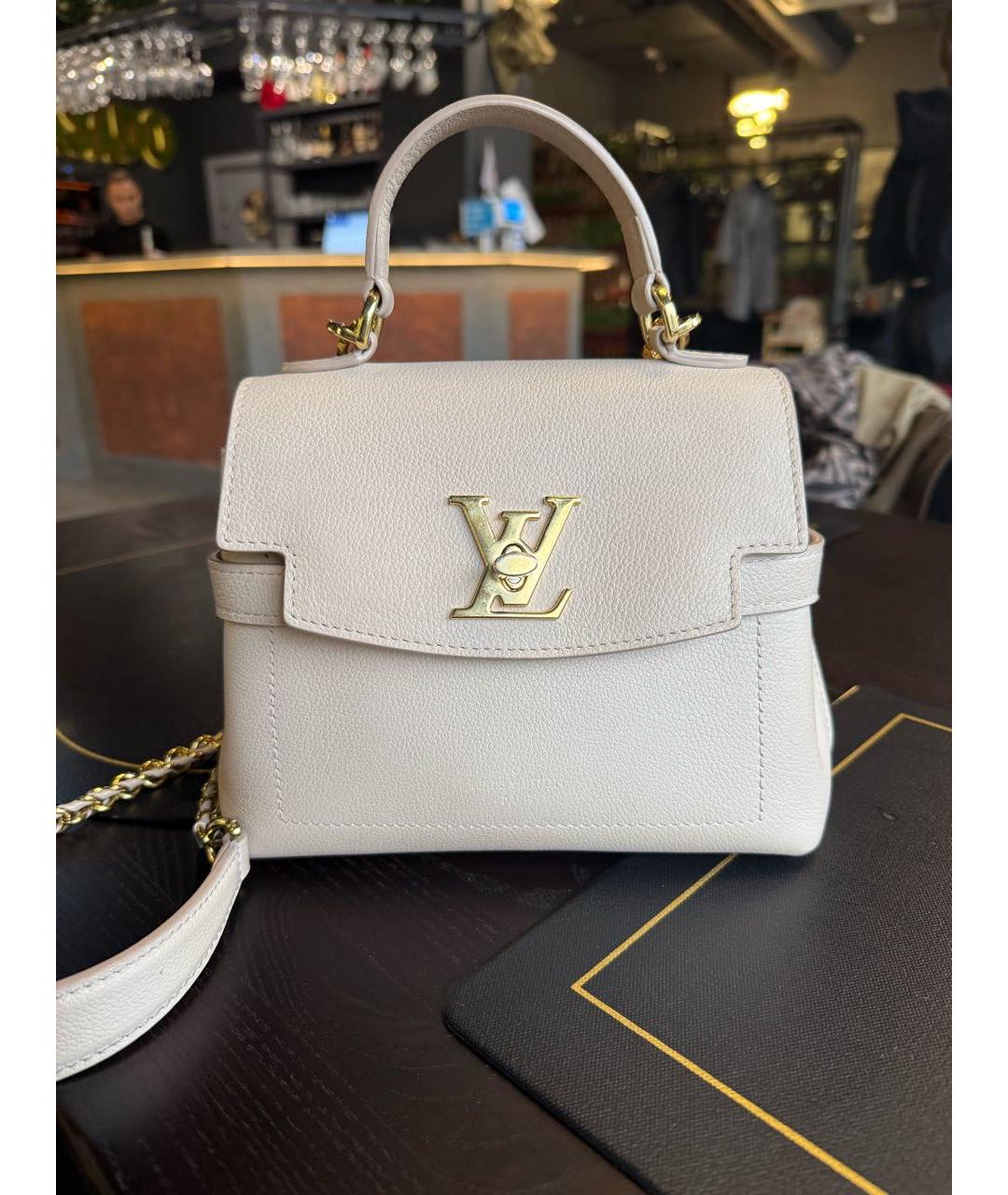 LOUIS VUITTON Бежевая кожаная сумка через плечо, фото 6