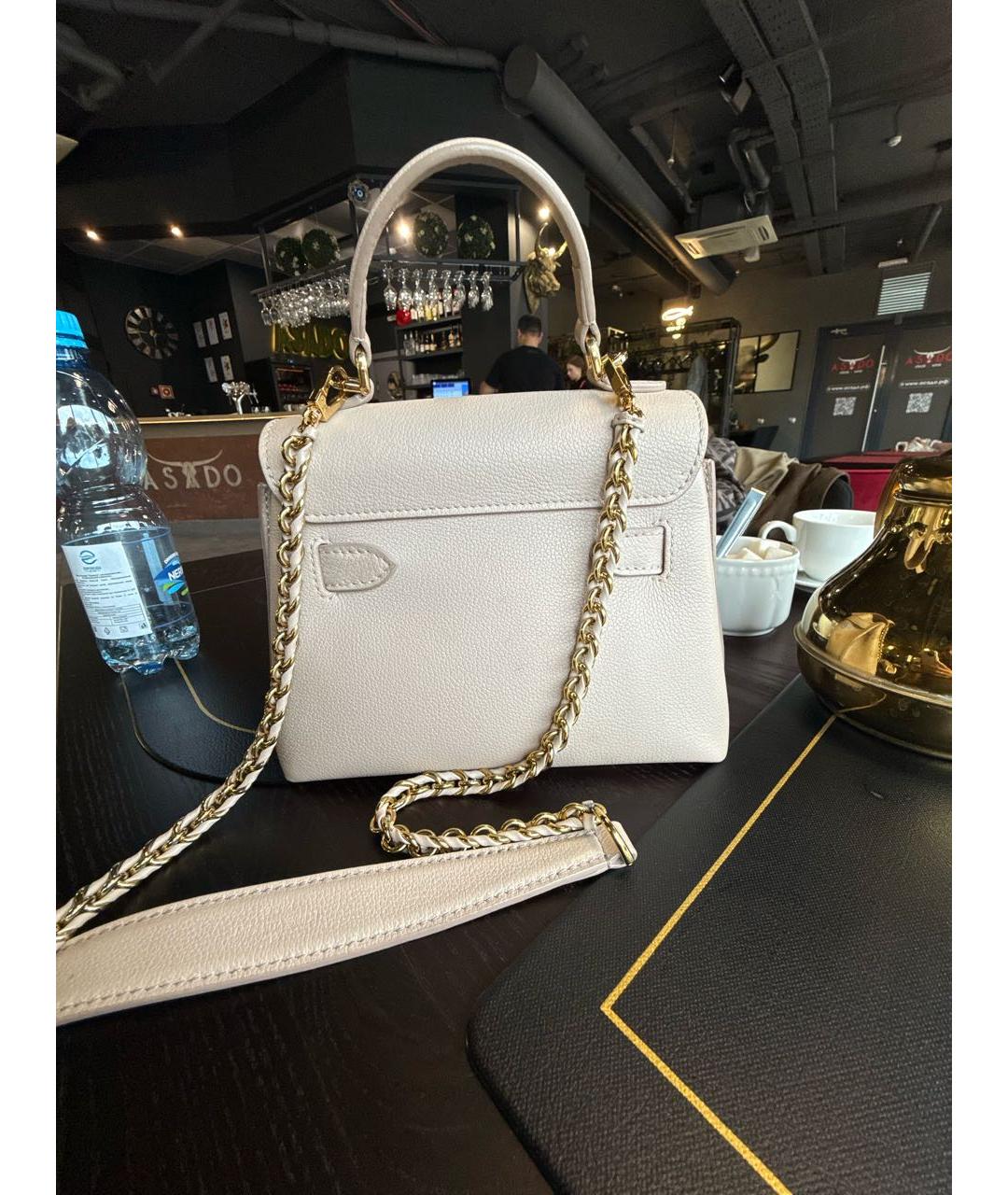 LOUIS VUITTON Бежевая кожаная сумка через плечо, фото 3