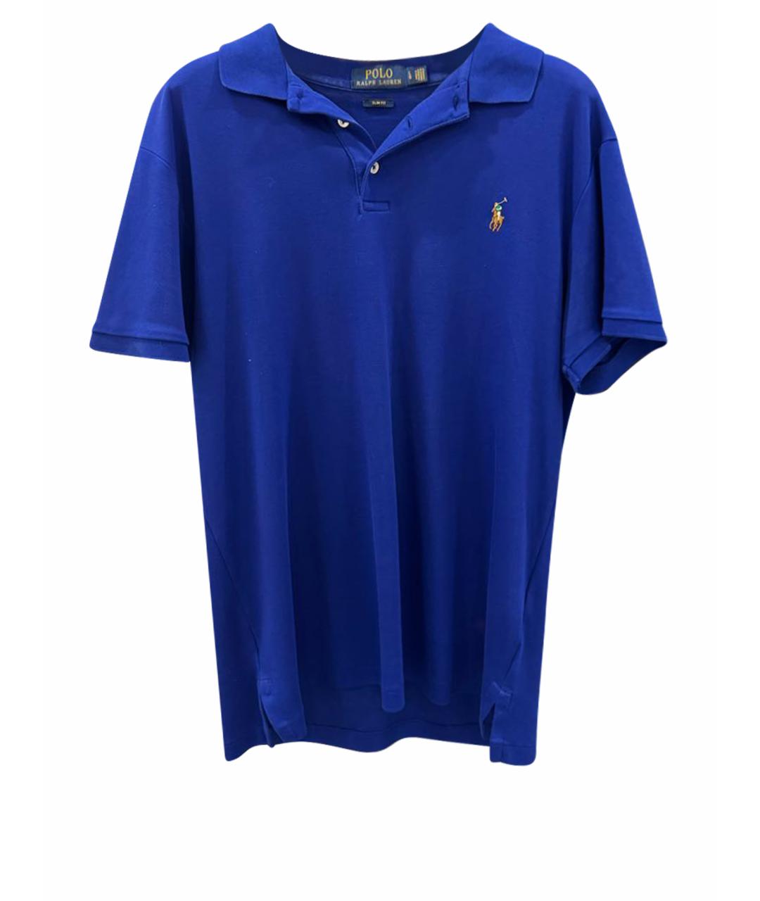 POLO RALPH LAUREN Синее хлопковое поло с коротким рукавом, фото 1