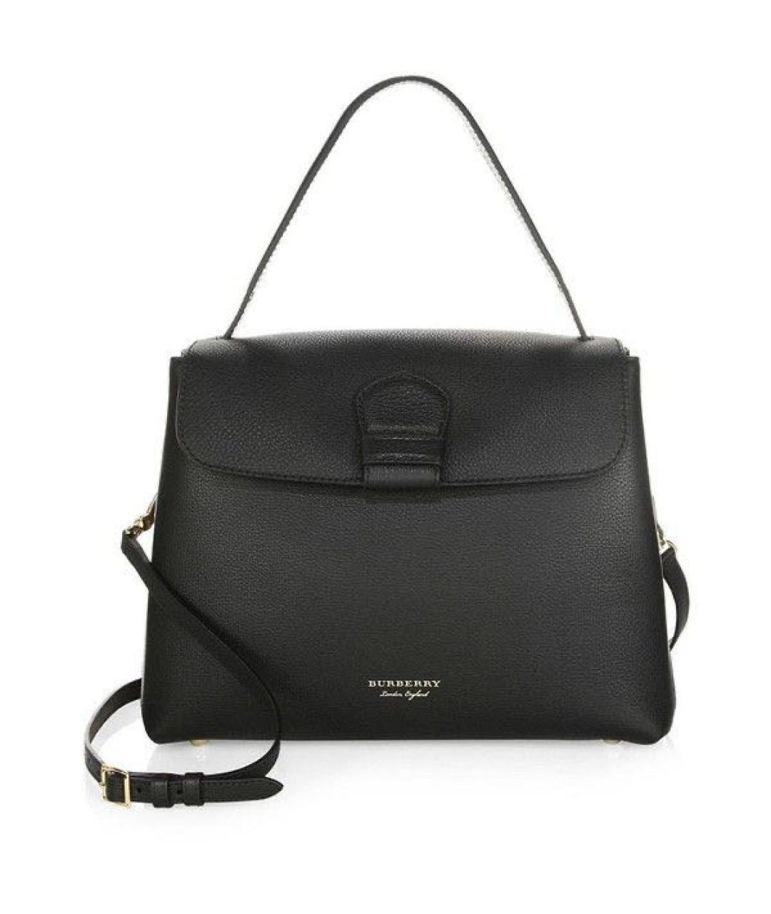 BURBERRY Черная кожаная сумка с короткими ручками, фото 7