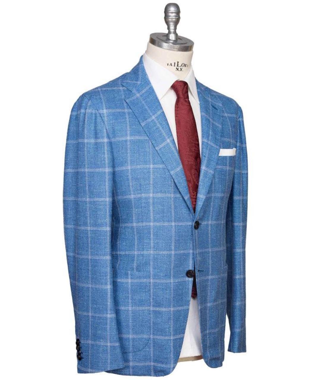 KITON Синий шерстяной пиджак, фото 2