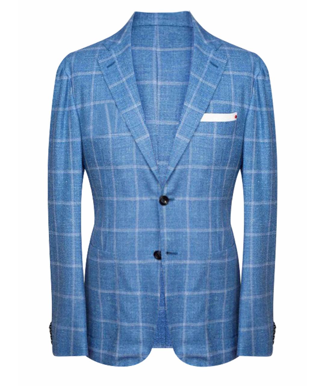 KITON Синий шерстяной пиджак, фото 1