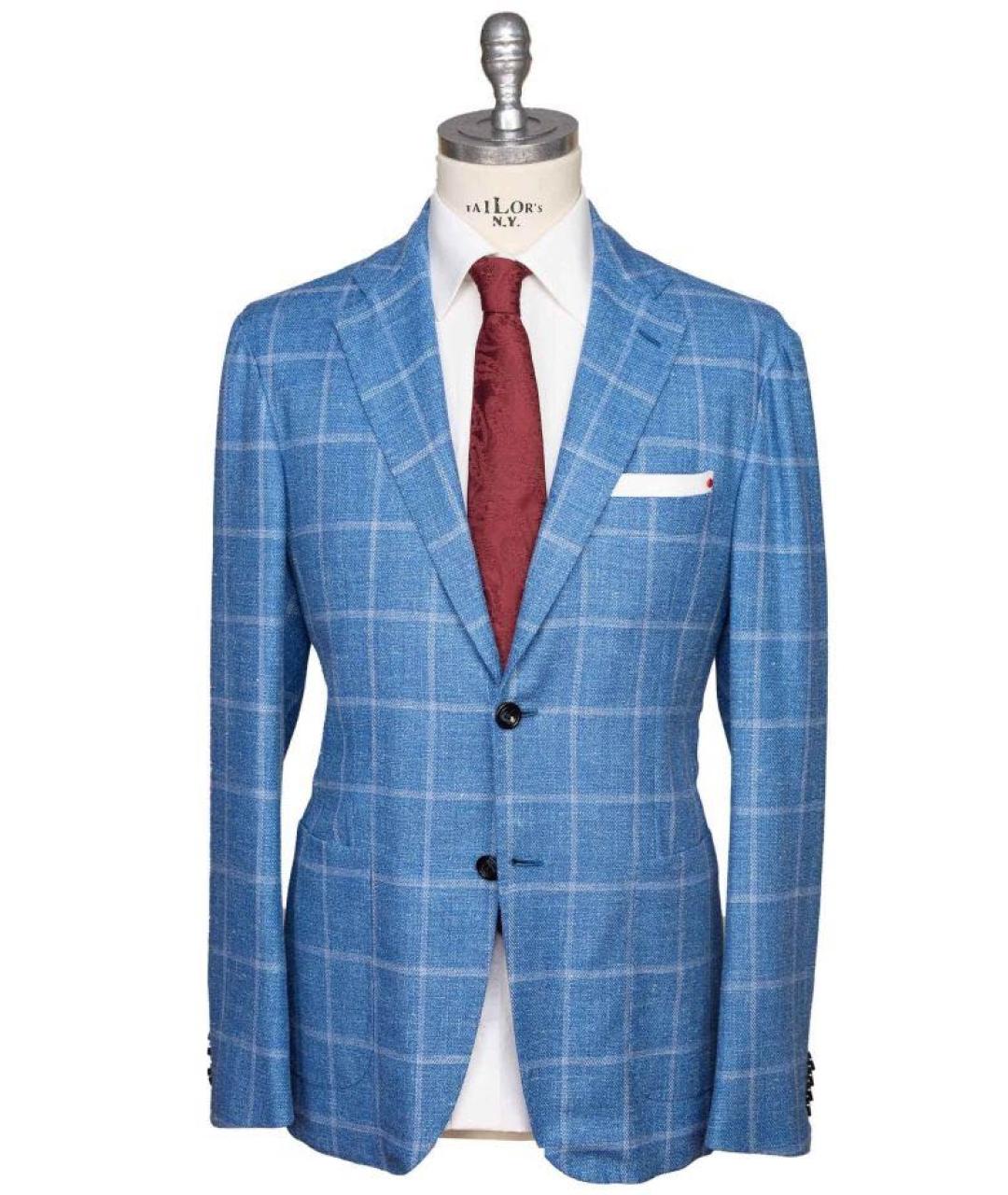 KITON Синий шерстяной пиджак, фото 6