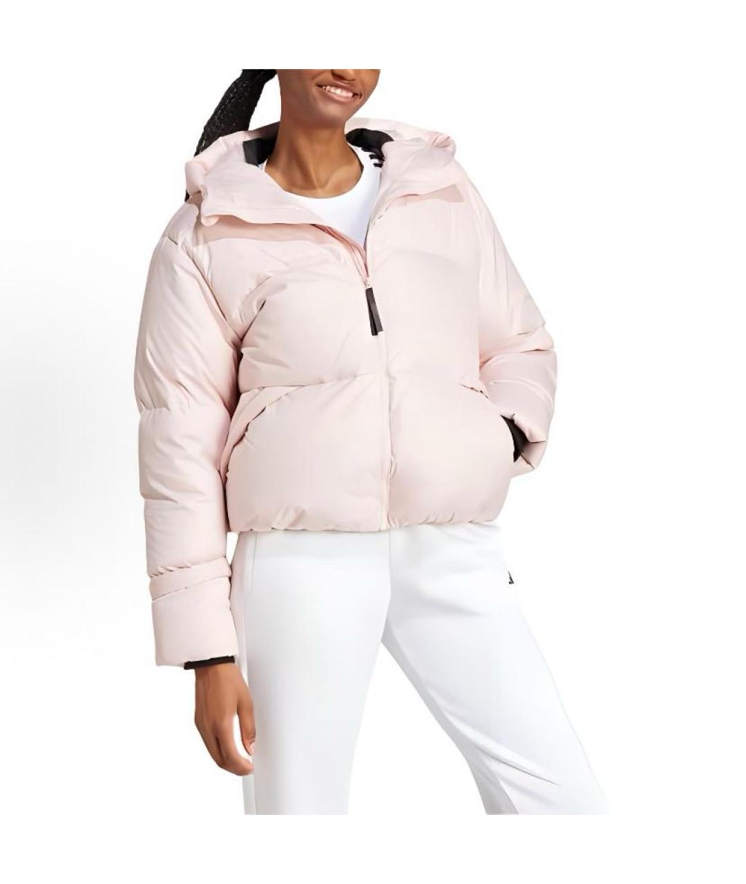 ADIDAS Коралловый полиэстеровый пуховик, фото 2