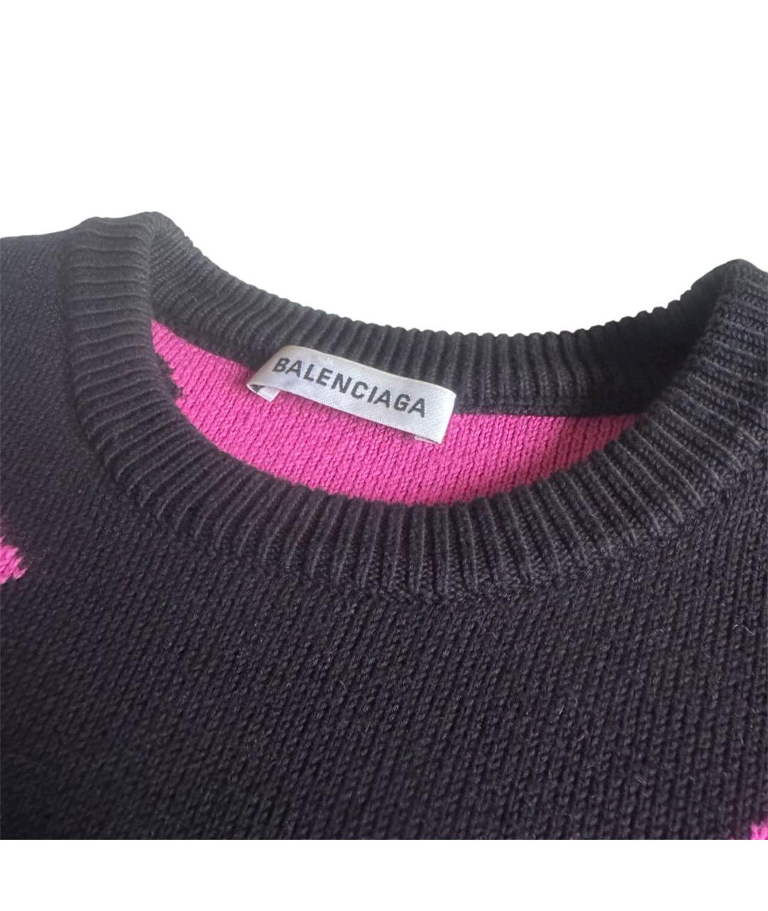 BALENCIAGA Черный хлопковый джемпер / свитер, фото 3