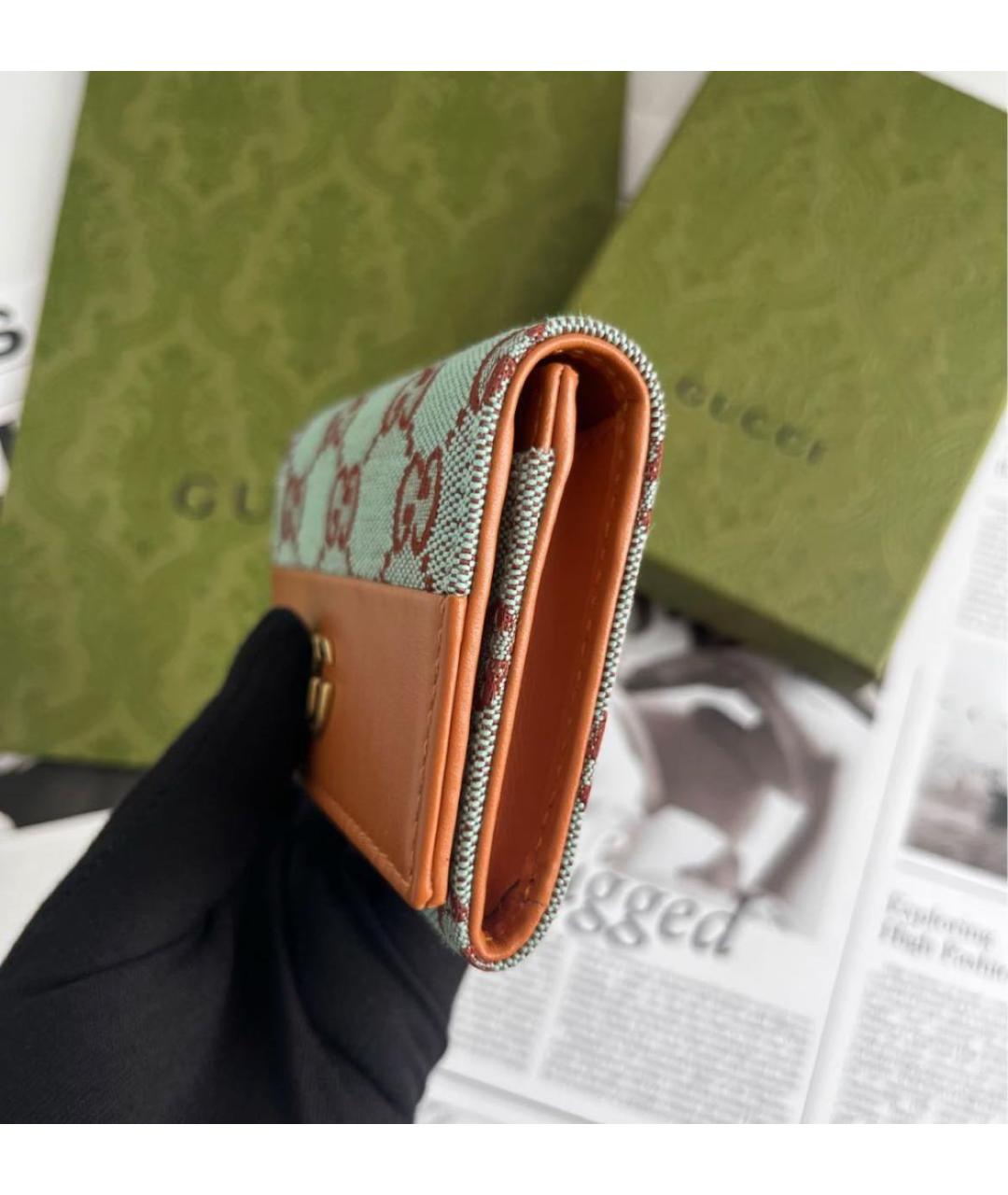 GUCCI Коричневый кожаный кардхолдер, фото 5
