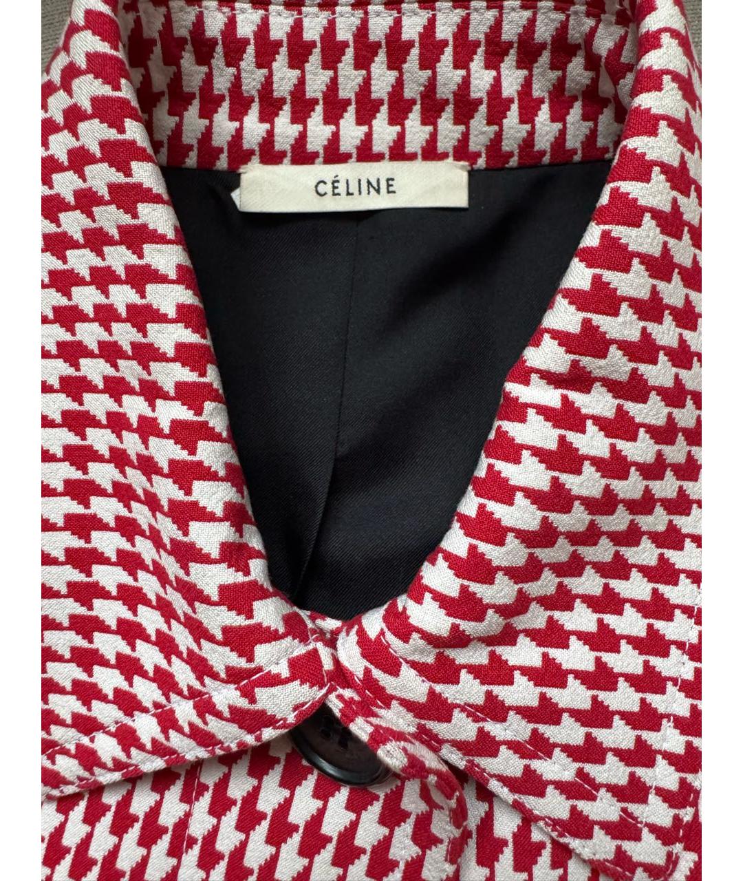 CELINE Красное хлопковое пальто, фото 3