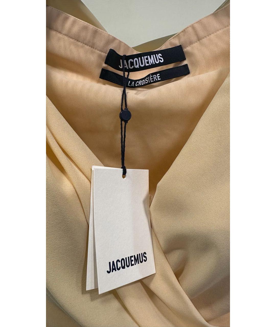 JACQUEMUS Бежевое полиэстеровое вечернее платье, фото 4