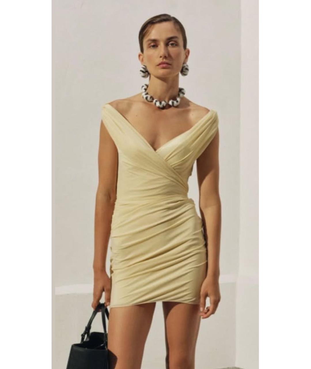 JACQUEMUS Бежевое полиэстеровое вечернее платье, фото 7