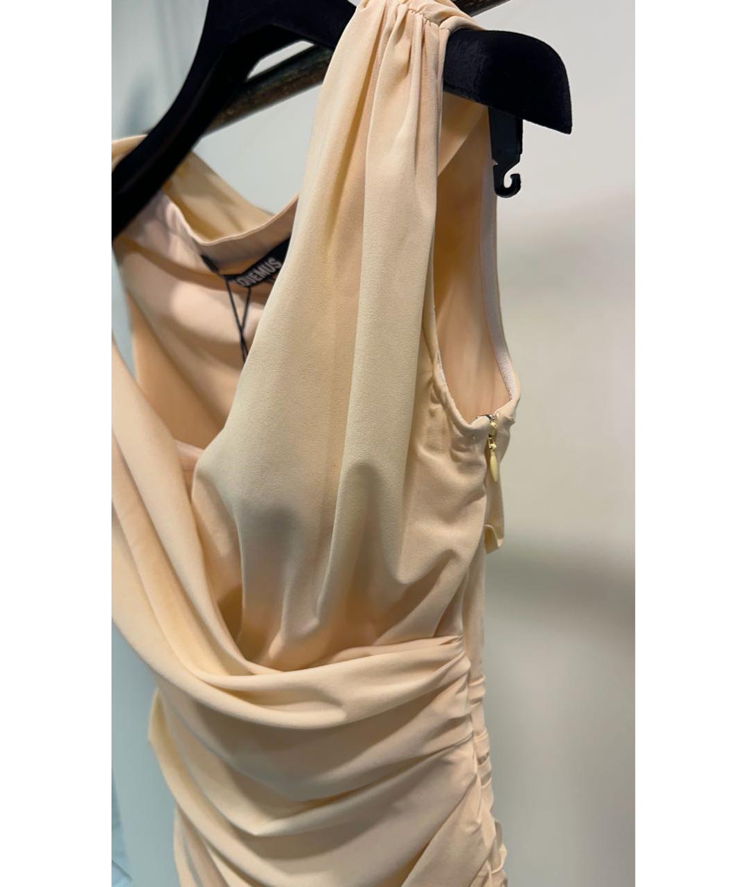 JACQUEMUS Бежевое полиэстеровое вечернее платье, фото 3