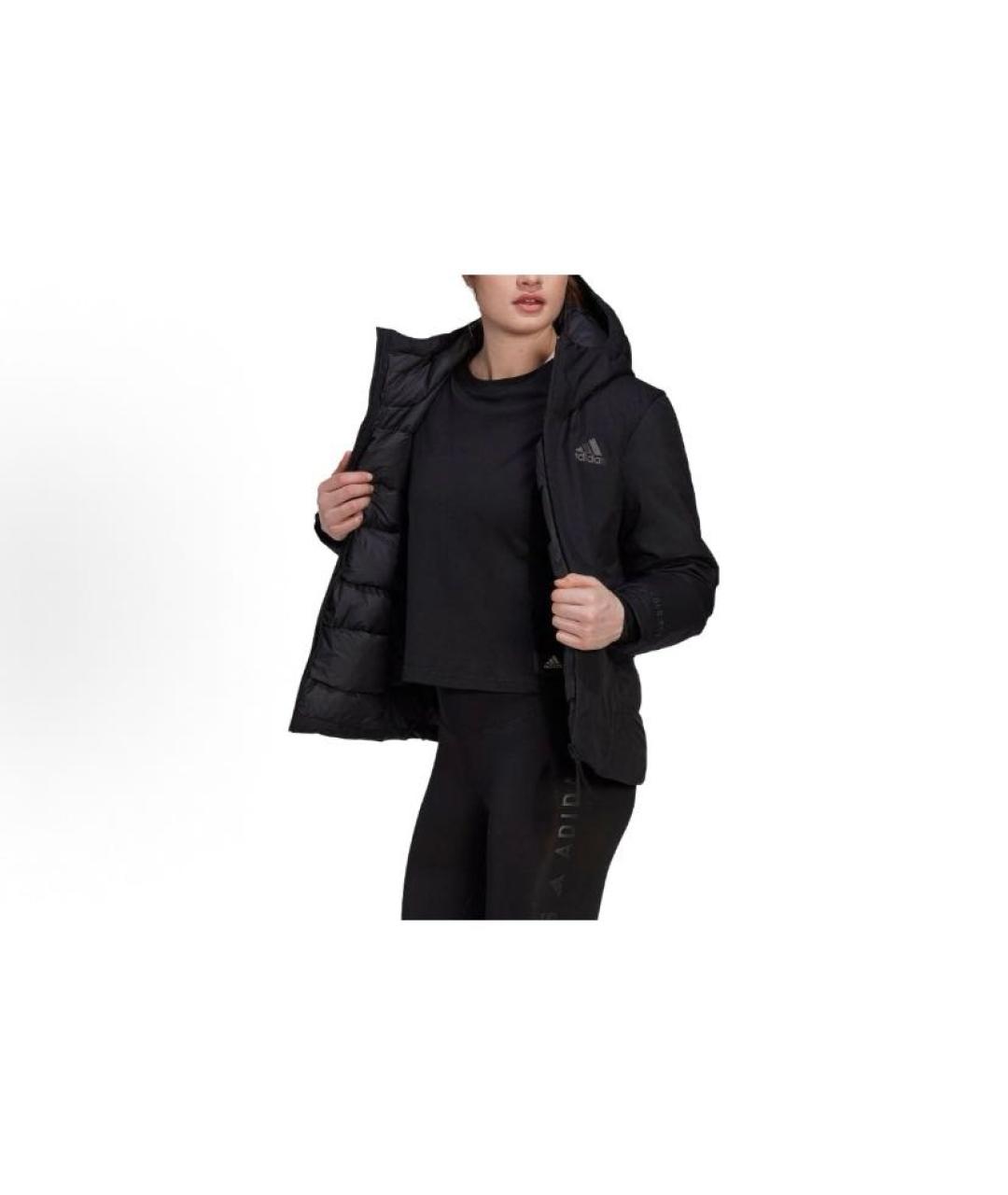 ADIDAS Черная полиэстеровая куртка, фото 4