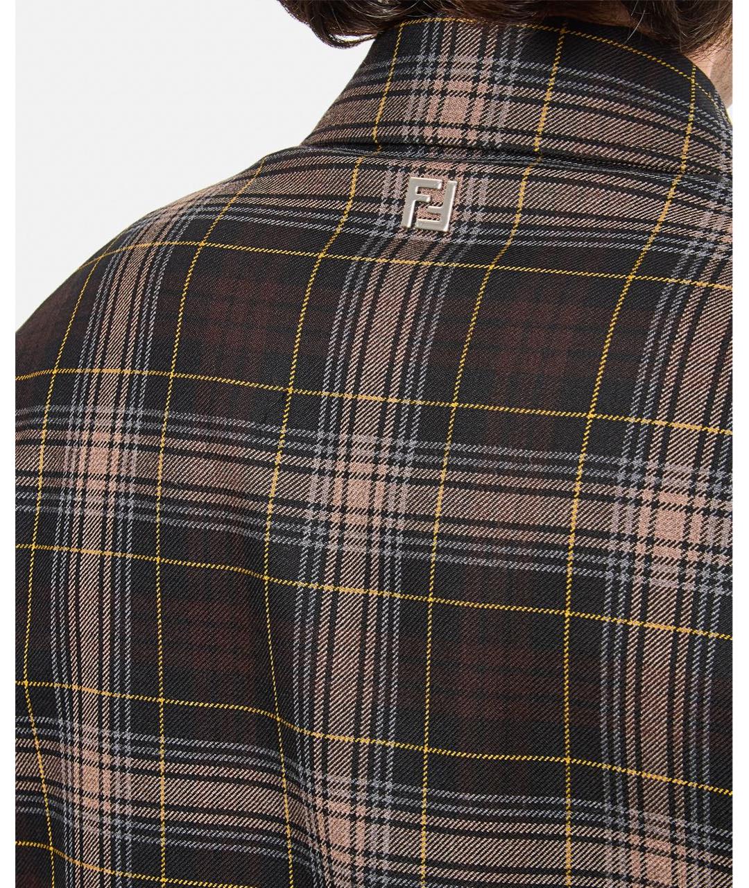 FENDI Коричневая шерстяная куртка, фото 6