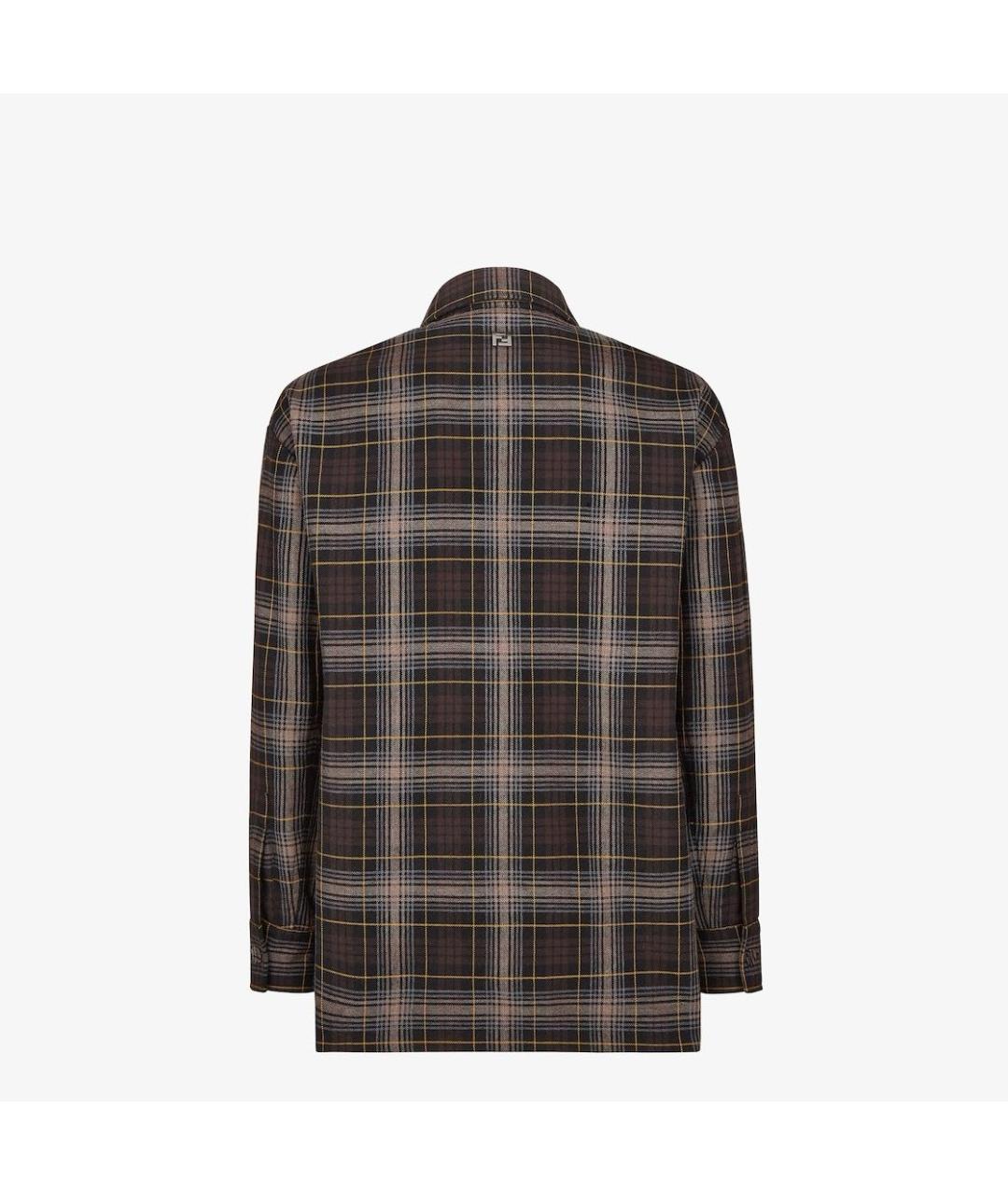 FENDI Коричневая шерстяная куртка, фото 8