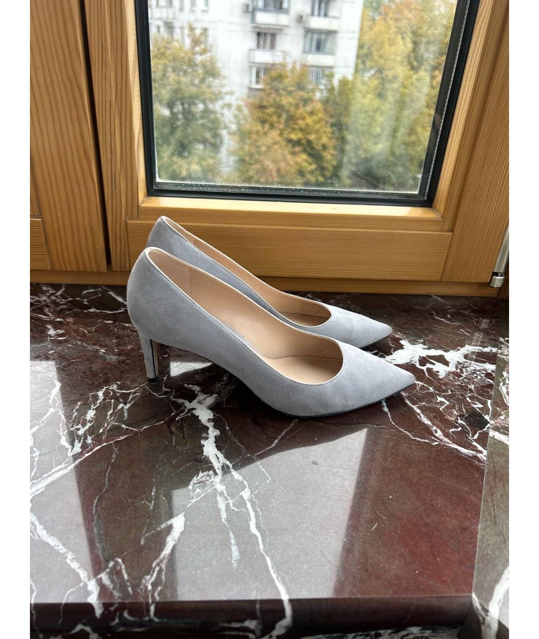 STUART WEITZMAN Голубые замшевые туфли, фото 5