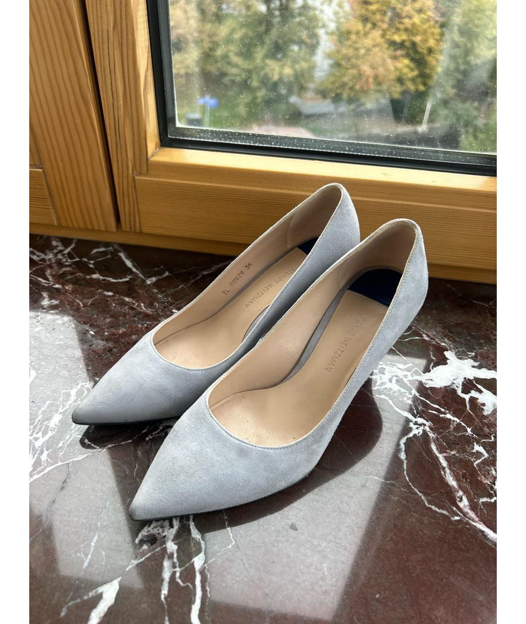 STUART WEITZMAN Голубые замшевые туфли, фото 3