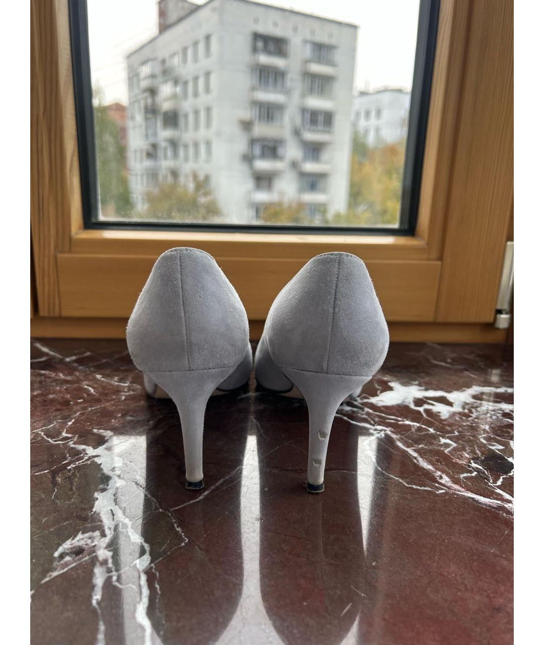 STUART WEITZMAN Голубые замшевые туфли, фото 4