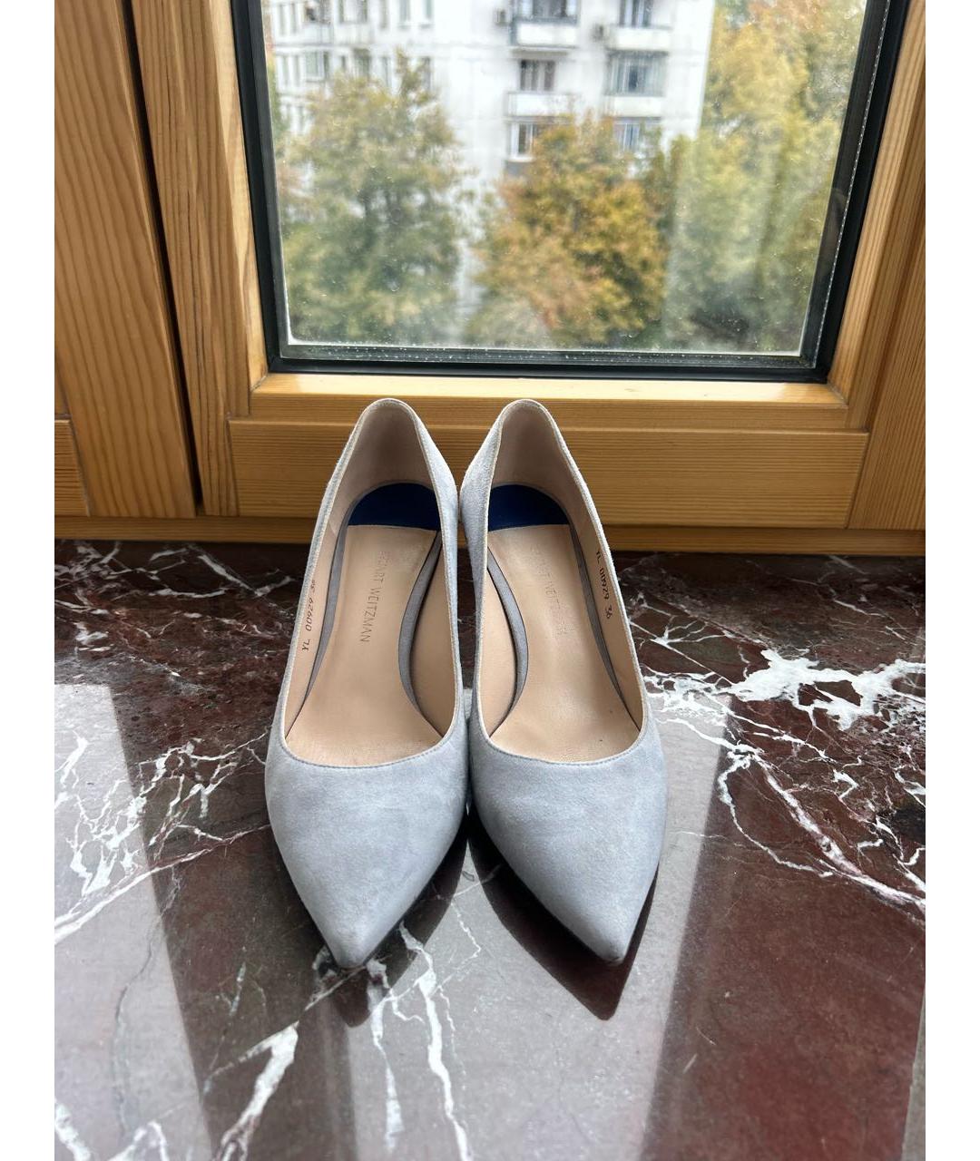 STUART WEITZMAN Голубые замшевые туфли, фото 2