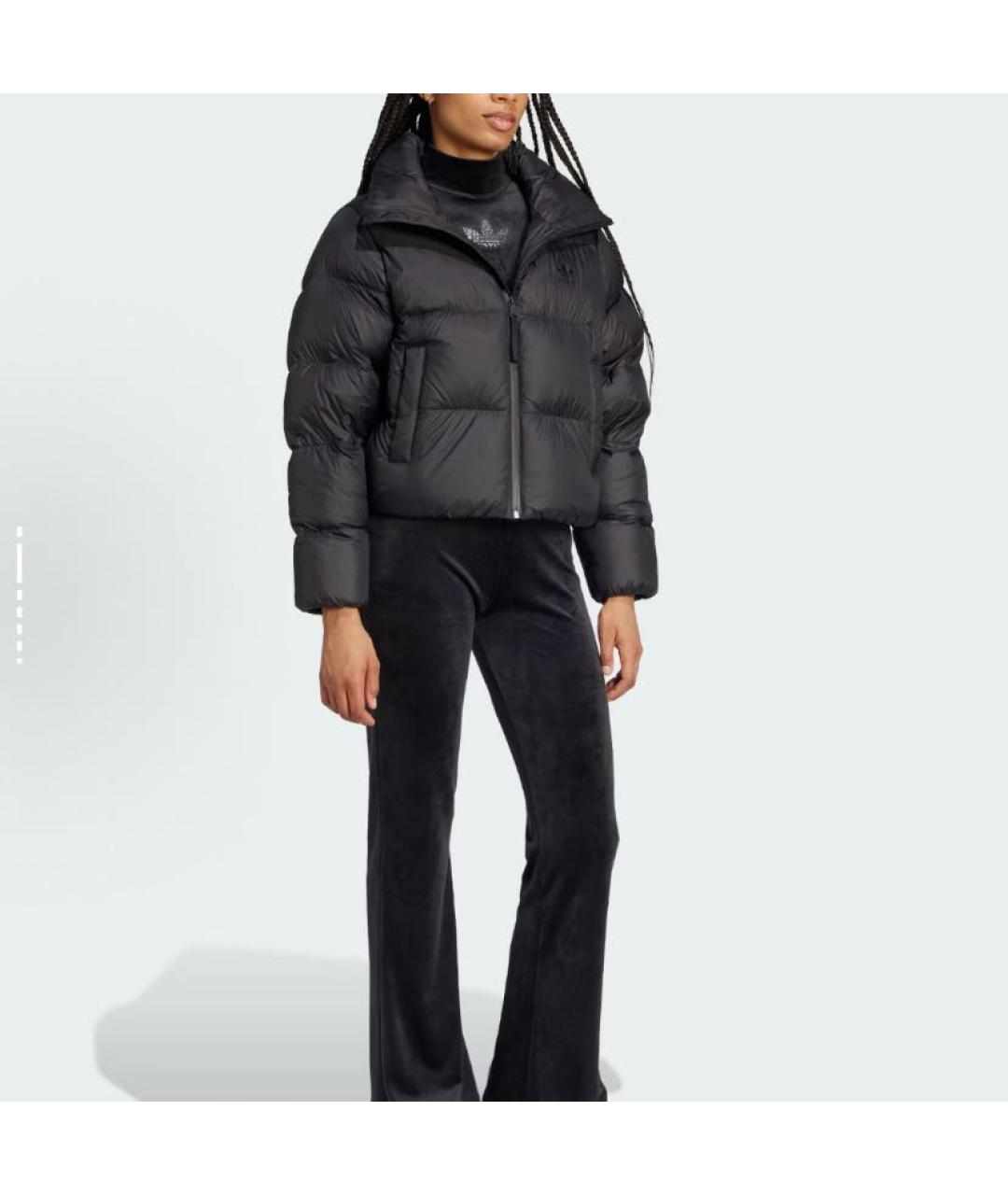 ADIDAS Черный полиамидовый пуховик, фото 3