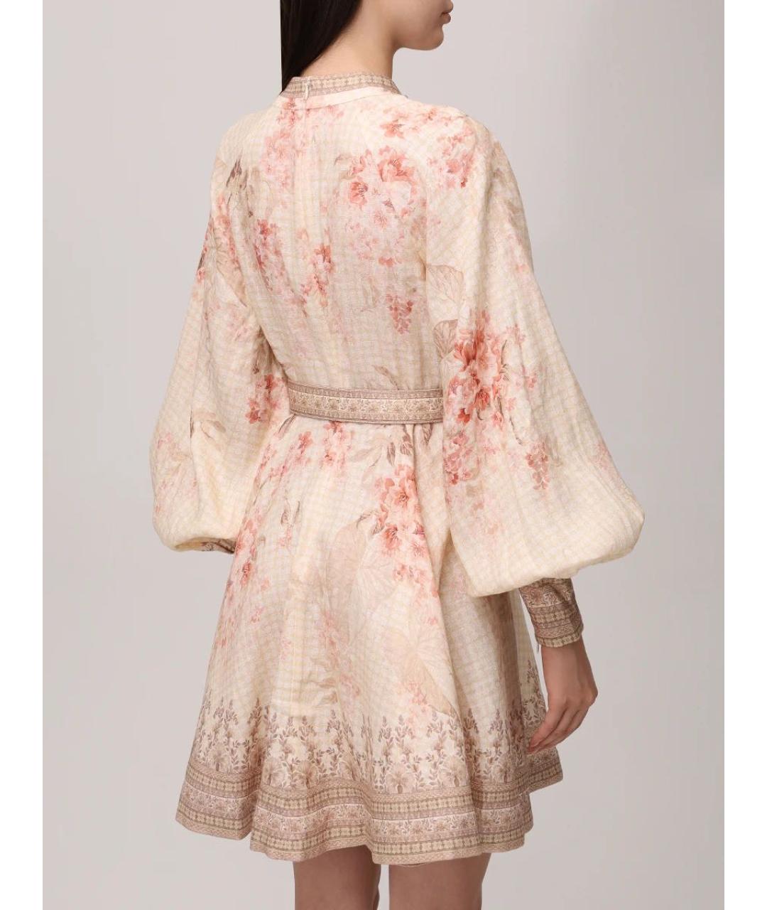 ZIMMERMANN Бежевое льняное вечернее платье, фото 3