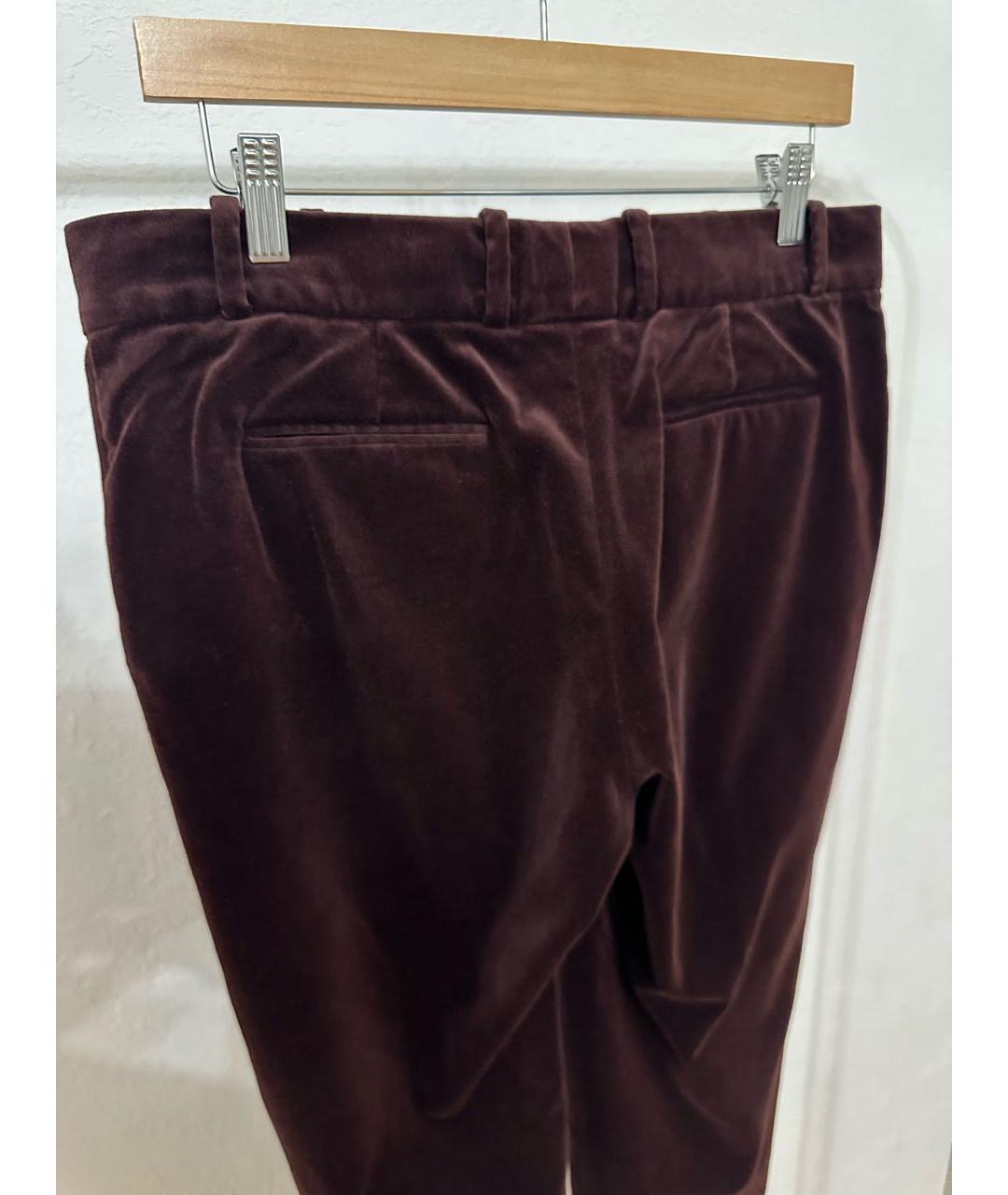 LORO PIANA Бордовые бархатные брюки узкие, фото 5