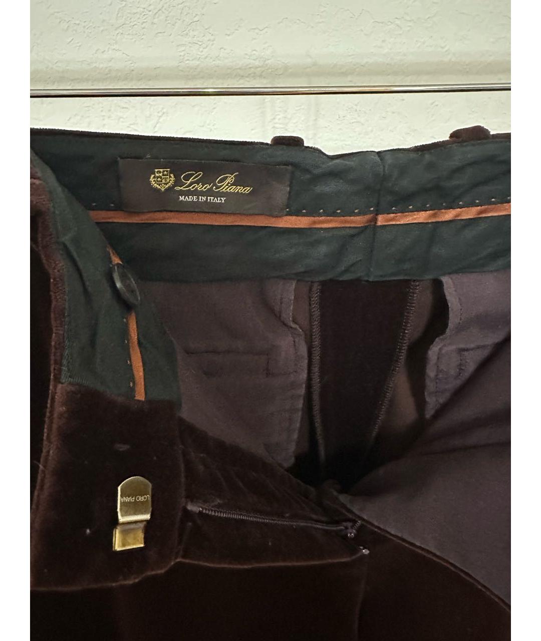 LORO PIANA Бордовые бархатные брюки узкие, фото 3