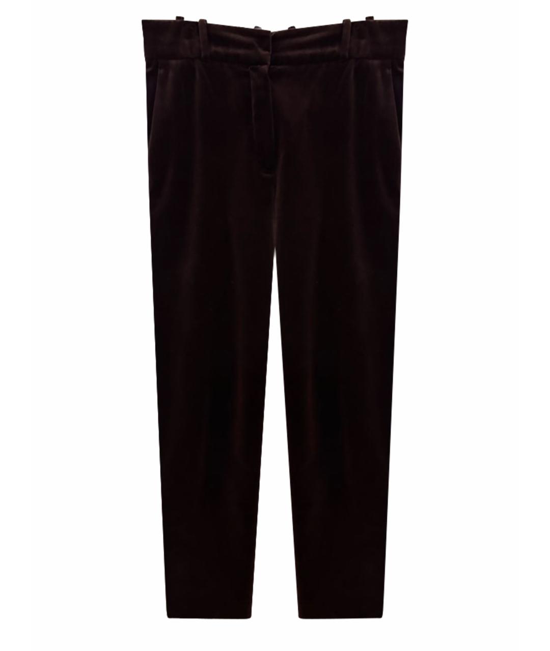 LORO PIANA Бордовые бархатные брюки узкие, фото 1