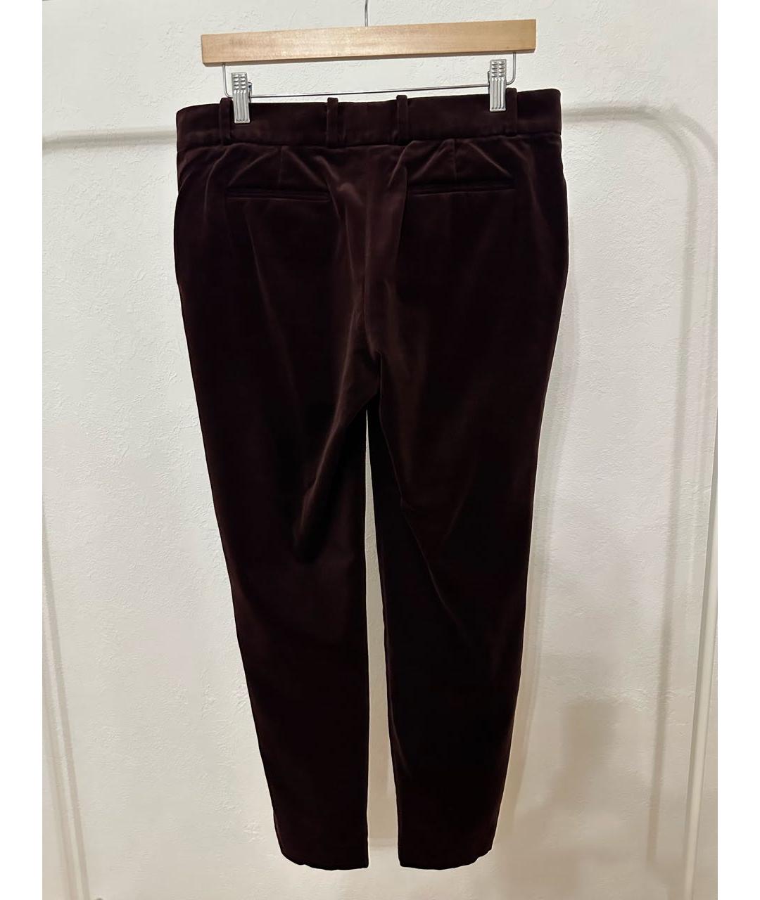 LORO PIANA Бордовые бархатные брюки узкие, фото 2