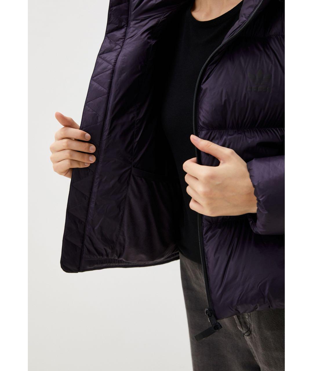 ADIDAS Фиолетовый полиамидовый пуховик, фото 4