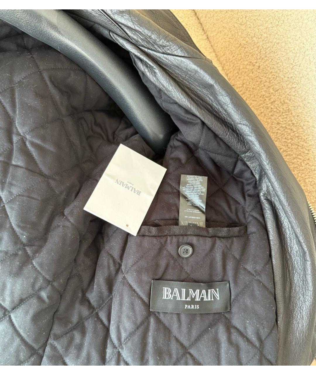 BALMAIN Черная кожаная куртка, фото 3