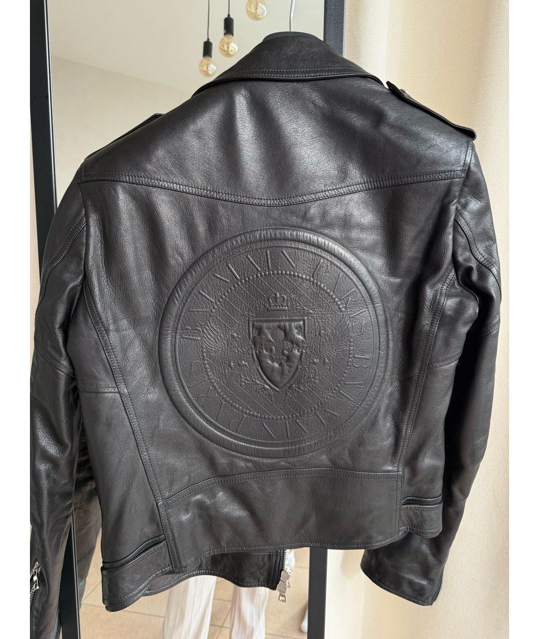 BALMAIN Черная кожаная куртка, фото 2
