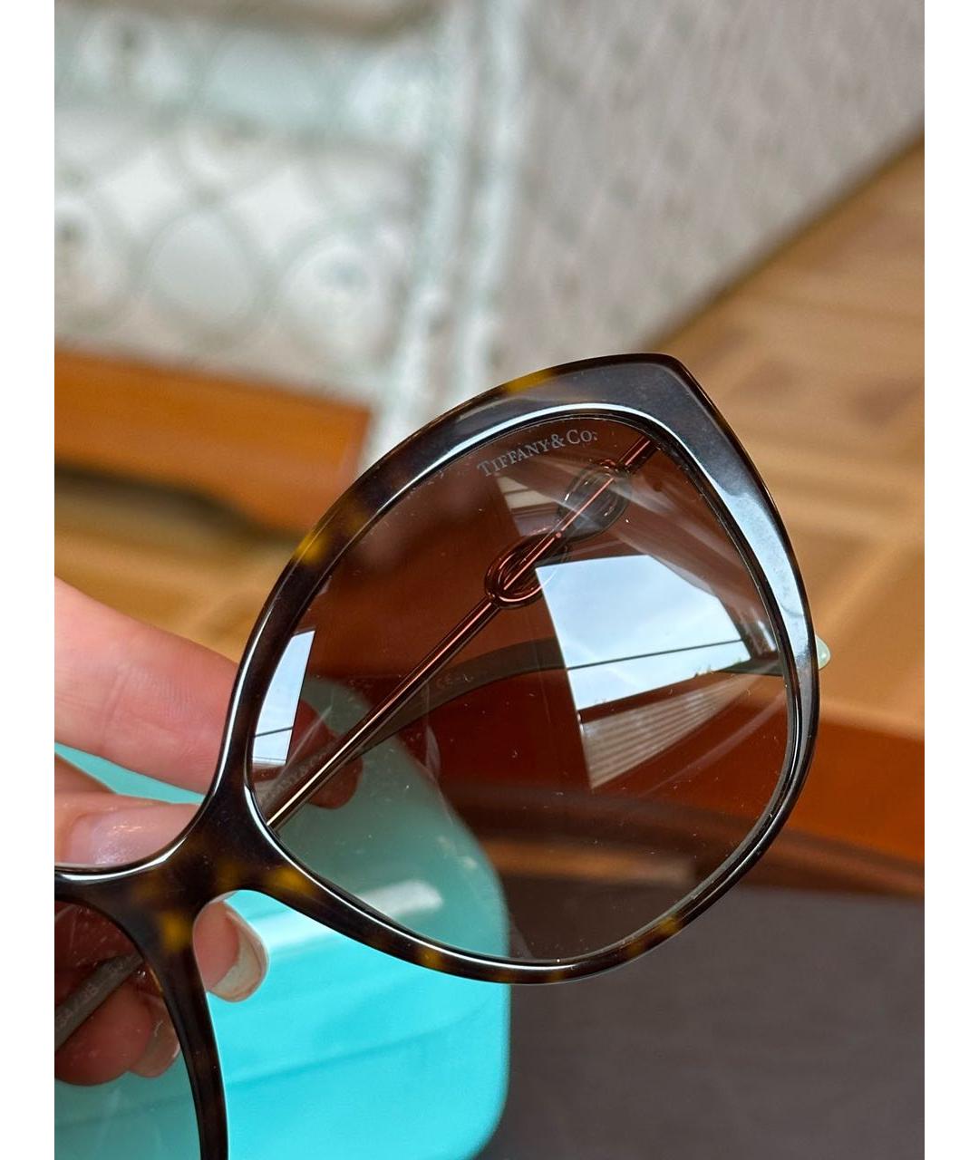 TIFFANY&CO Бирюзовые пластиковые солнцезащитные очки, фото 5