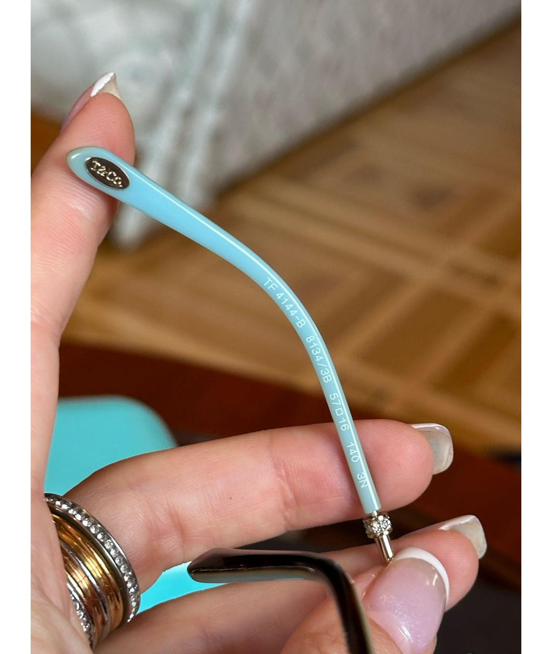 TIFFANY&CO Бирюзовые пластиковые солнцезащитные очки, фото 7