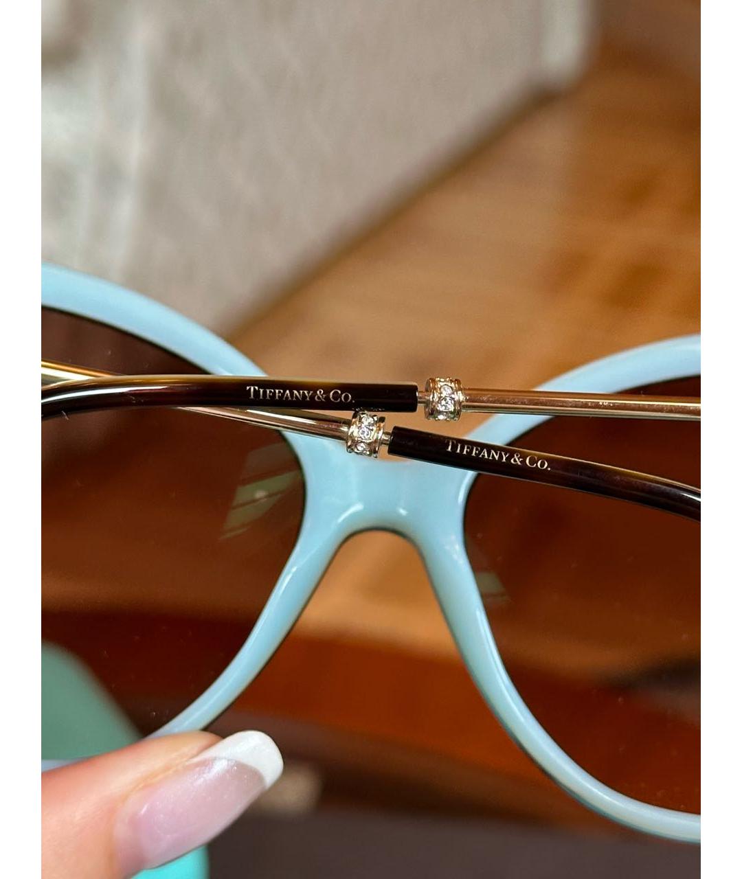 TIFFANY&CO Бирюзовые пластиковые солнцезащитные очки, фото 3
