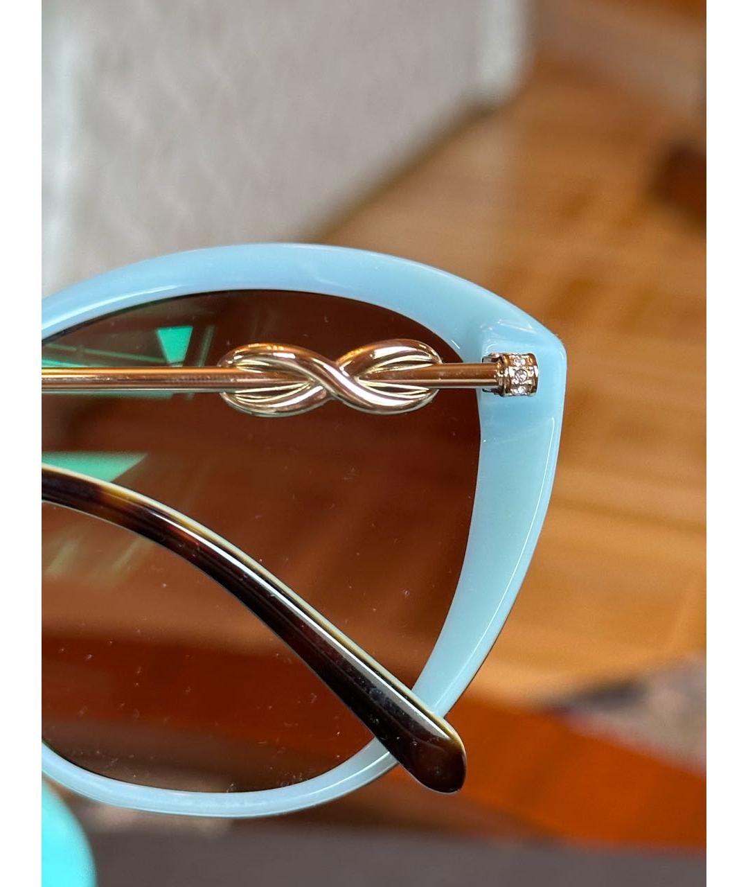TIFFANY&CO Бирюзовые пластиковые солнцезащитные очки, фото 6