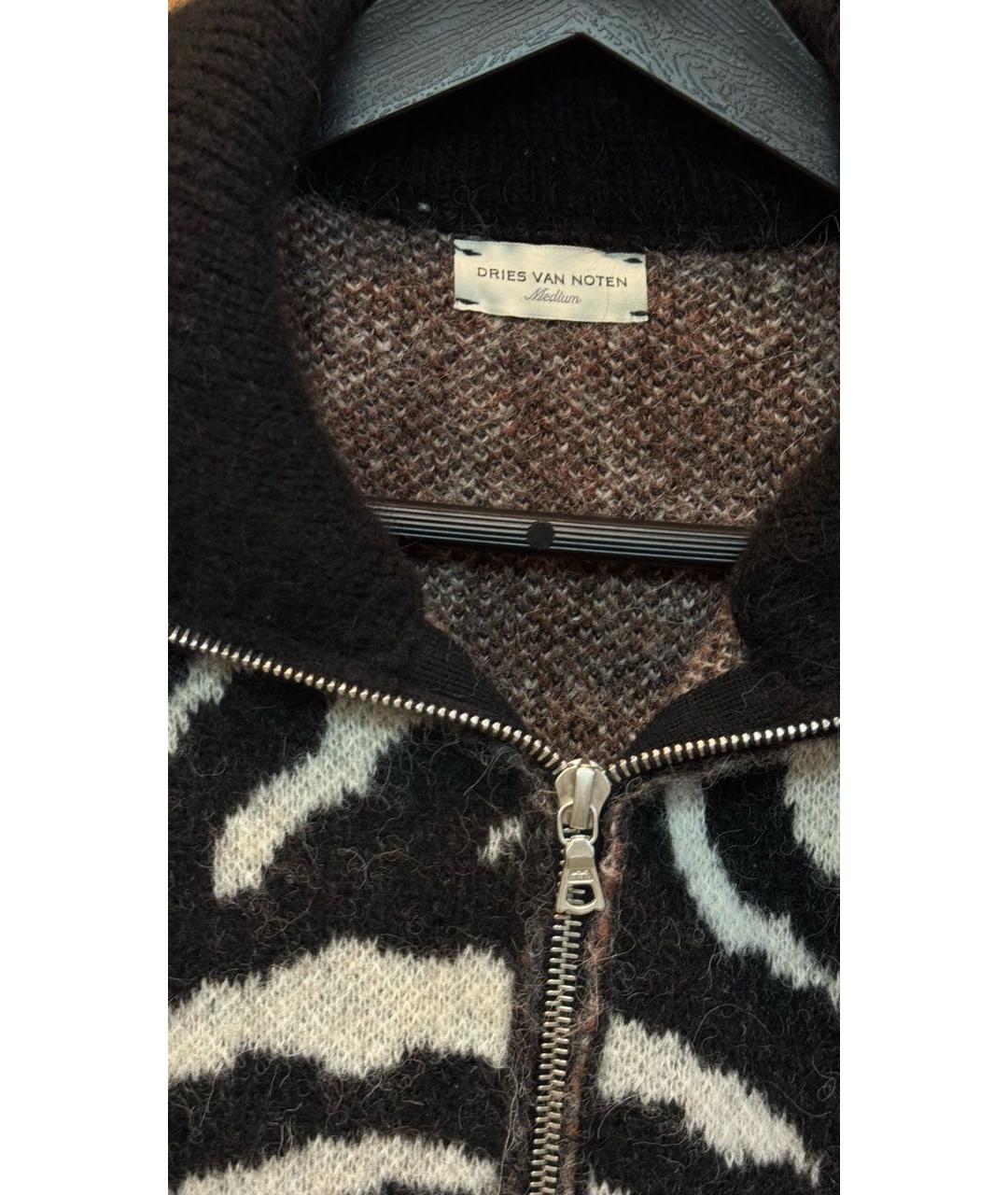 DRIES VAN NOTEN Черный шерстяной кардиган, фото 3