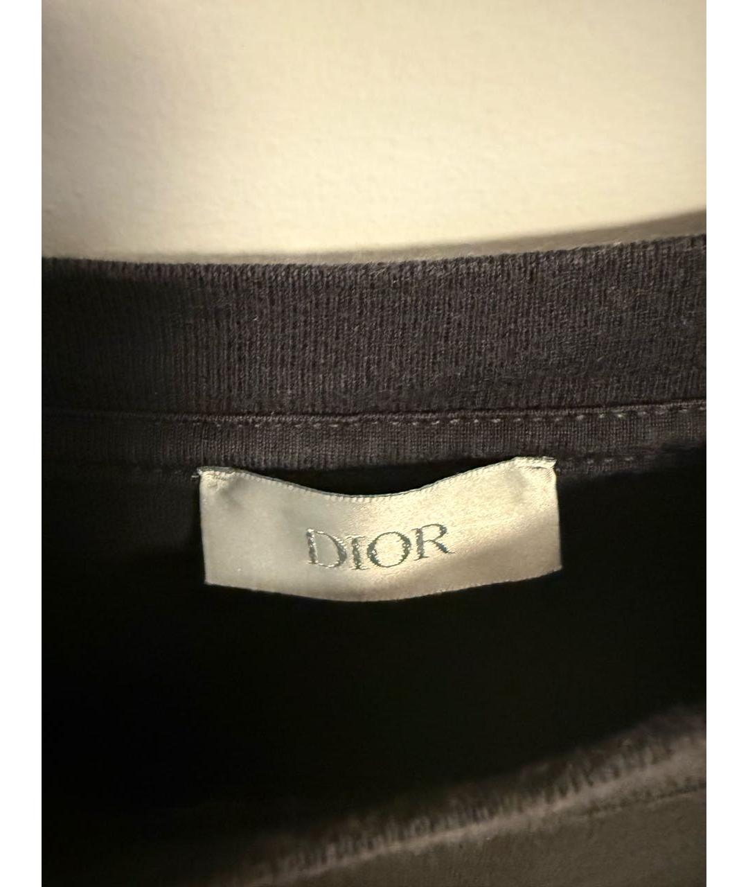 CHRISTIAN DIOR Черная хлопковая футболка, фото 3