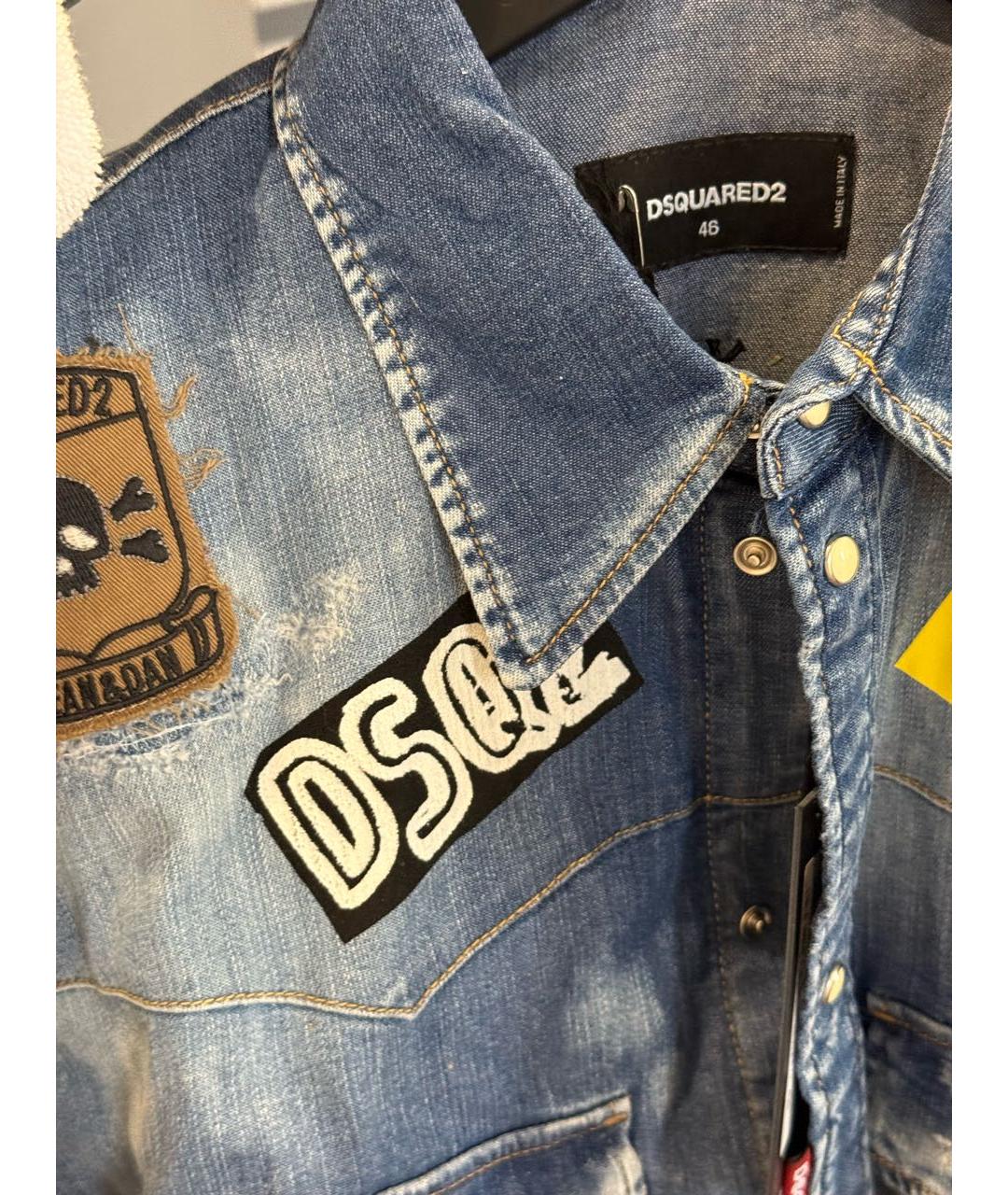 DSQUARED2 Синяя кэжуал рубашка, фото 4