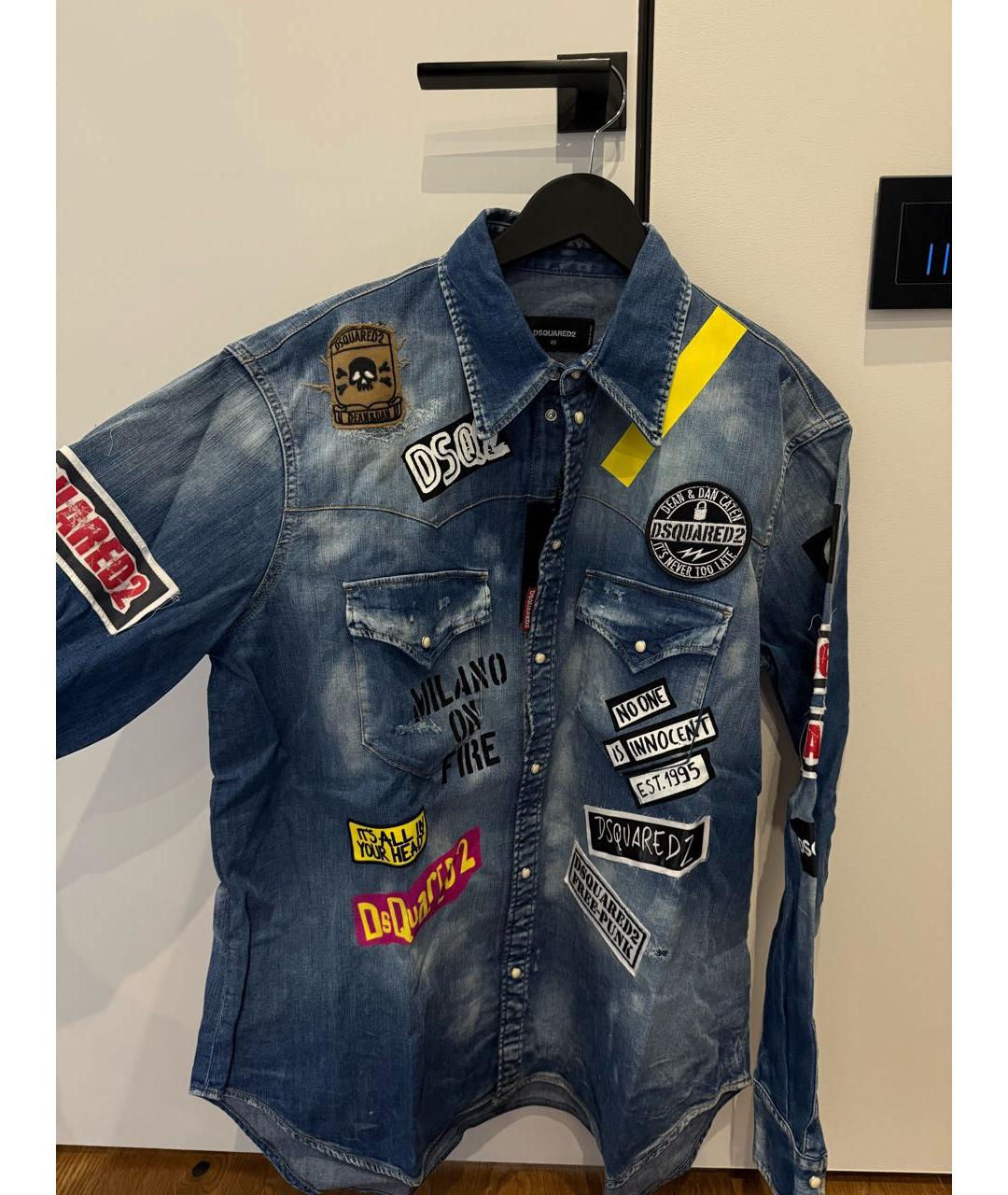 DSQUARED2 Синяя кэжуал рубашка, фото 5