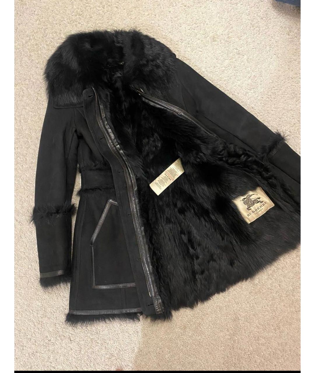 BURBERRY Черная замшевая дубленка, фото 4