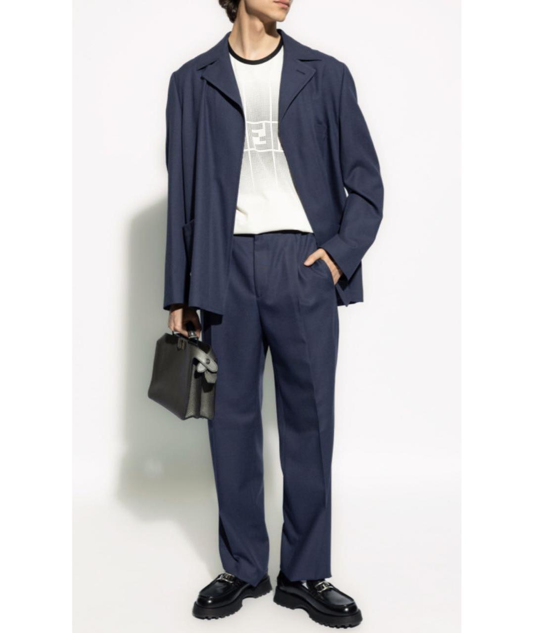 FENDI Темно-синяя шерстяная куртка, фото 2