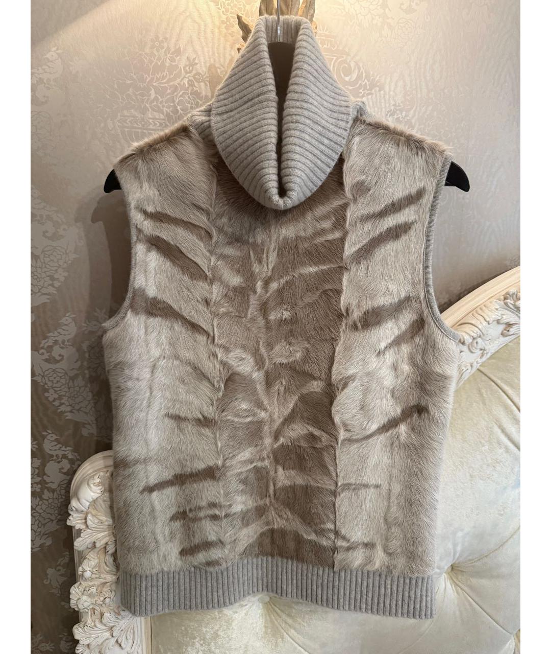 YVES SALOMON Бежевый кашемировый джемпер / свитер, фото 6