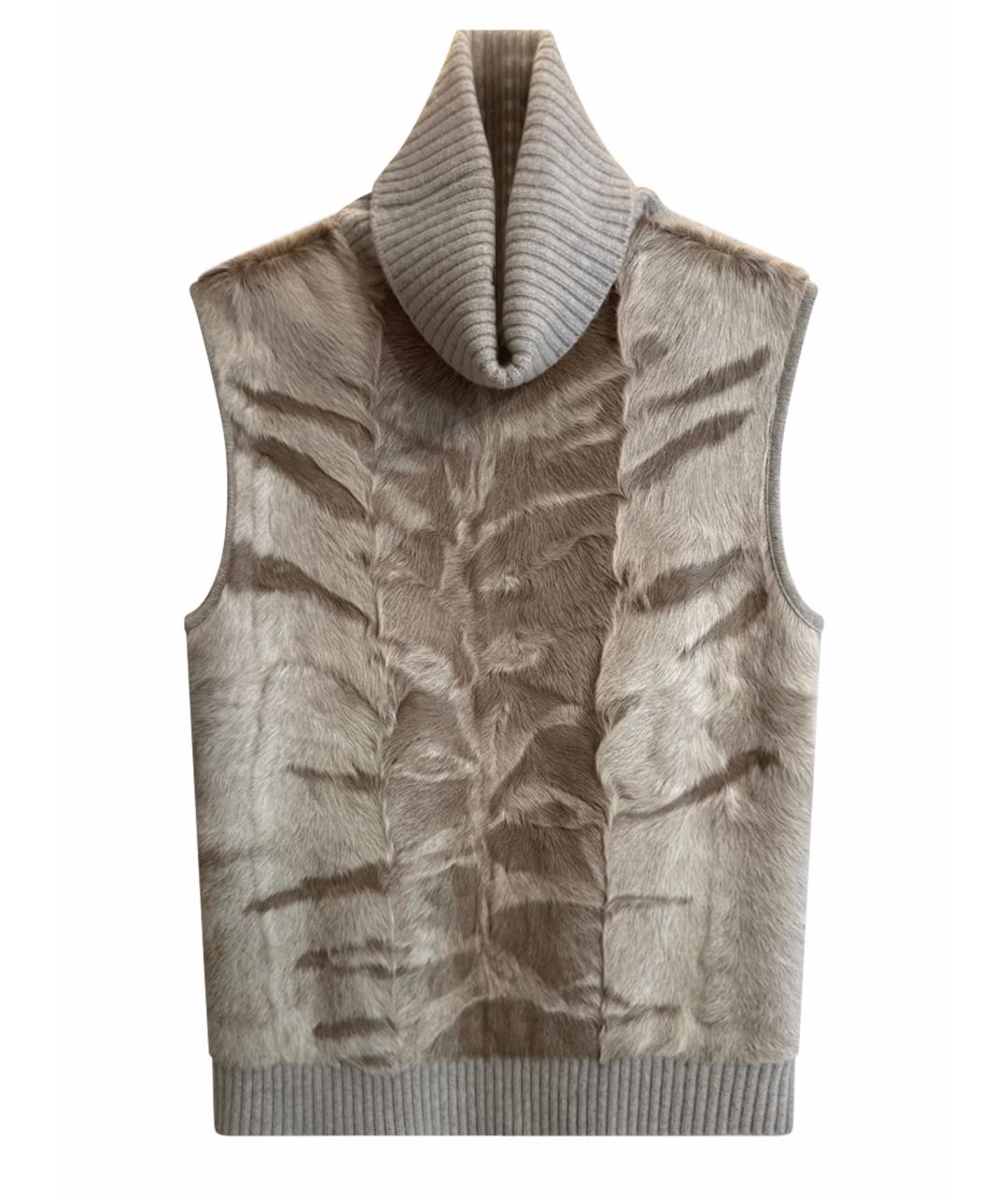 YVES SALOMON Бежевый кашемировый джемпер / свитер, фото 1