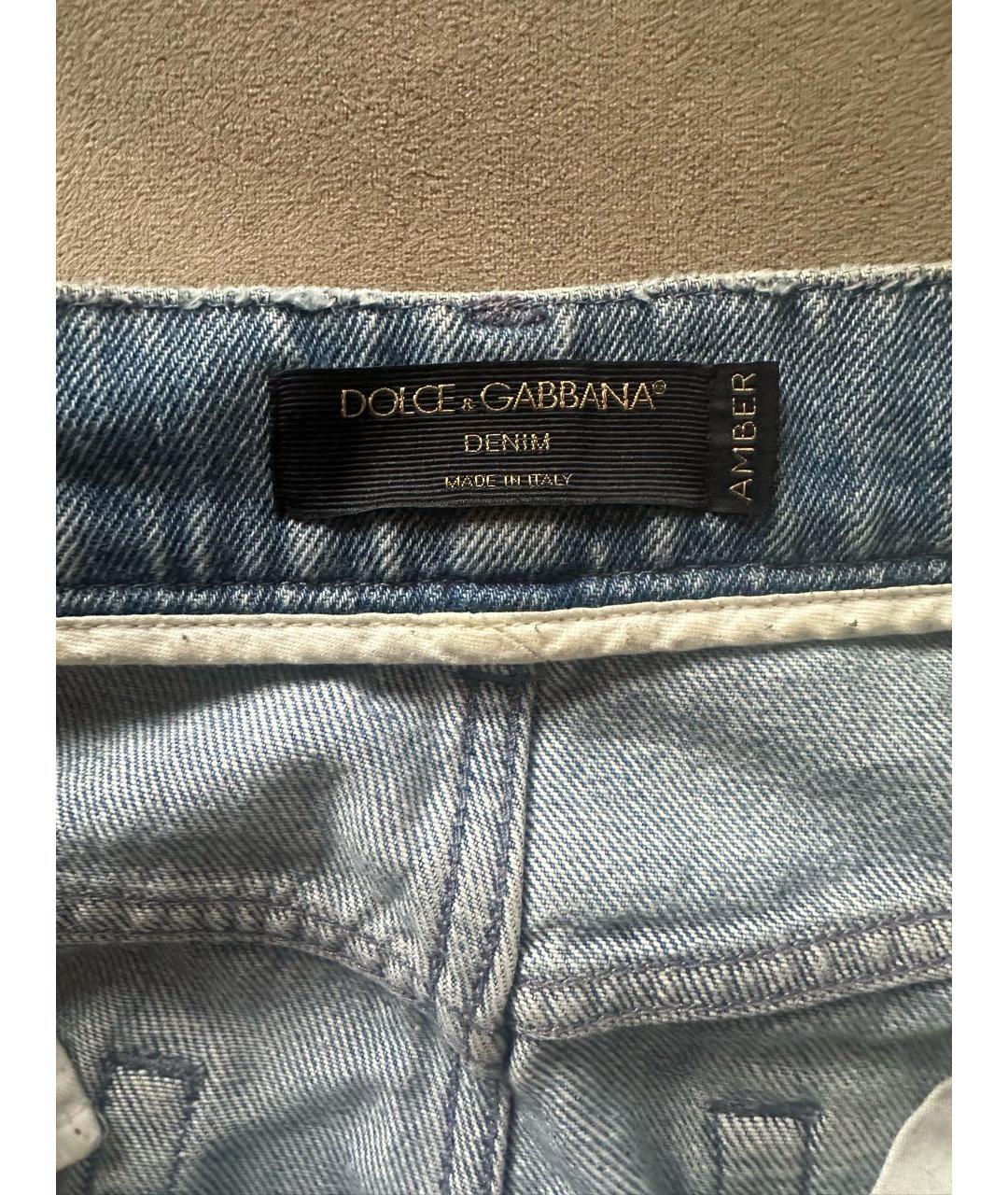 DOLCE&GABBANA Голубые джинсы слим, фото 3