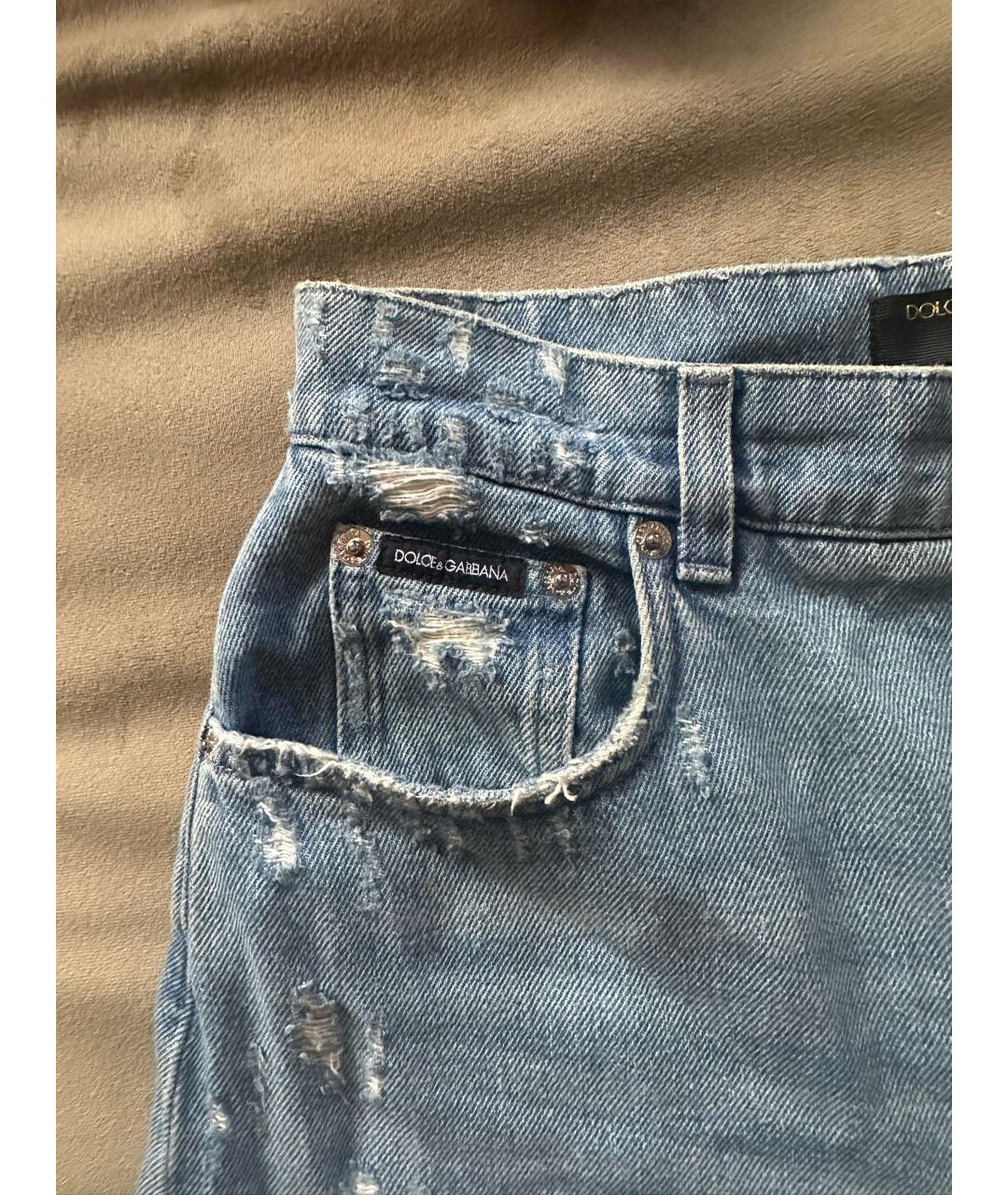 DOLCE&GABBANA Голубые джинсы слим, фото 4