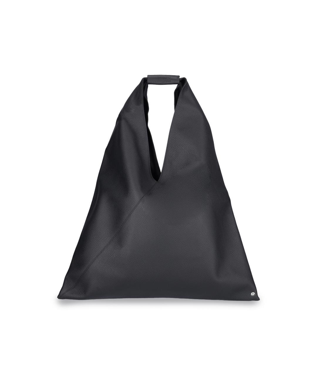 MM6 MAISON MARGIELA Черная кожаная сумка тоут, фото 1